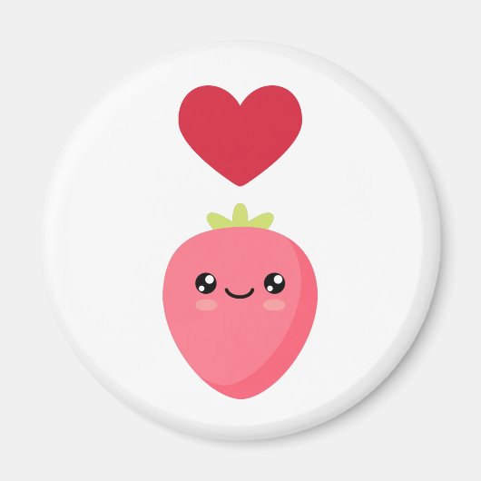 Aimant J'aime les fraises (Devant)