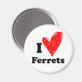 Aimant J'aime les furets (Recto/Verso)