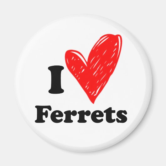Aimant J'aime les furets (Devant)