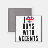 Aimant J'Aime Les Garçons Avec Des Accents (Recto/Verso)