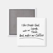 Aimant J'aime les gens qui me font du café... (Recto/Verso)