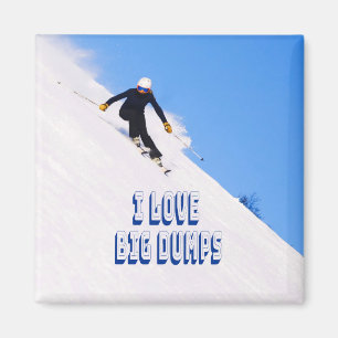 Aimant J'Aime Les Grosses Bandes Neige Ski À La Descente