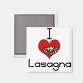 Aimant J'aime les lasagnes (Recto/Verso)