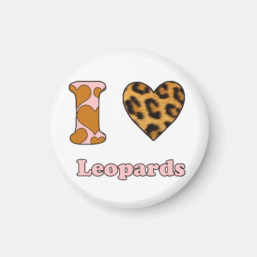 Aimant J'aime les léopards (Devant)