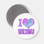 Aimant J'aime les licornes (Recto/Verso)