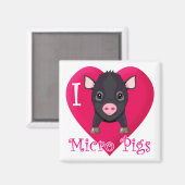 Aimant J'Aime Les Micro Cochons (Recto/Verso)