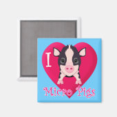 Aimant J'Aime Les Micro Cochons (Recto/Verso)