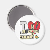 Aimant J'Aime Les Mots Croisés Puzzles (Recto/Verso)