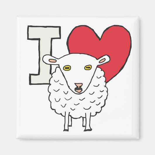 Aimant J'aime les moutons (Devant)
