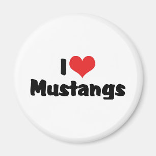 Aimant J'aime les Mustangs au cœur - Amoureux des chevaux