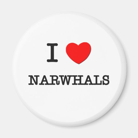 Aimant J'aime les NARWHALS (Devant)