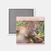 Aimant J'Aime Les Orangutans (Recto/Verso)