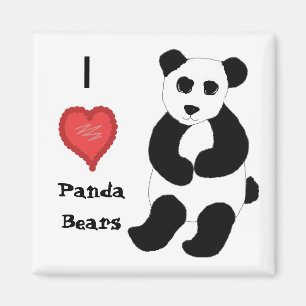 Aimant J'Aime Les Panda Bears