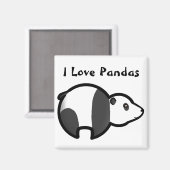 Aimant J'aime les pandas (Recto/Verso)