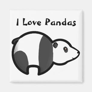 Aimant J'aime les pandas