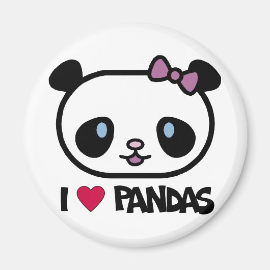 Aimant J'aime les pandas (Devant)