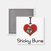Aimant J'aime les petits pains collants (Recto/Verso)