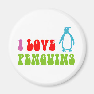 Aimant J'aime les pingouins