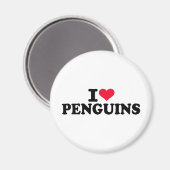 Aimant J'aime les pingouins (Recto/Verso)