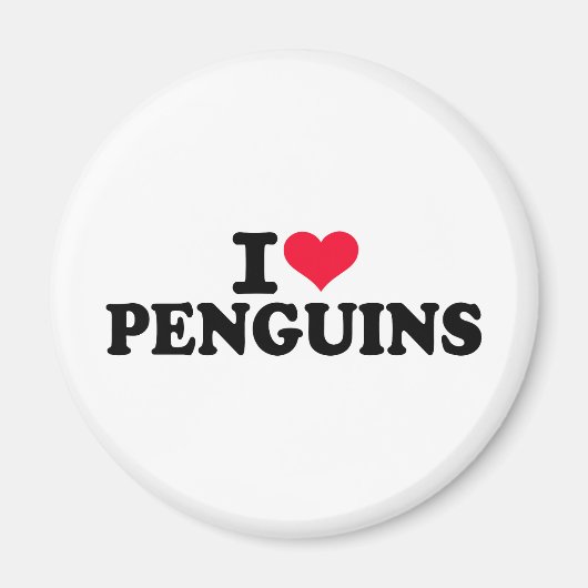 Aimant J'aime les pingouins (Devant)