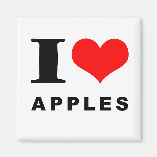 Aimant J'aime les pommes (Devant)