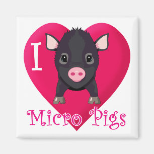 Aimant J'aime les porcs micro