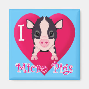 Aimant J'aime les porcs micro