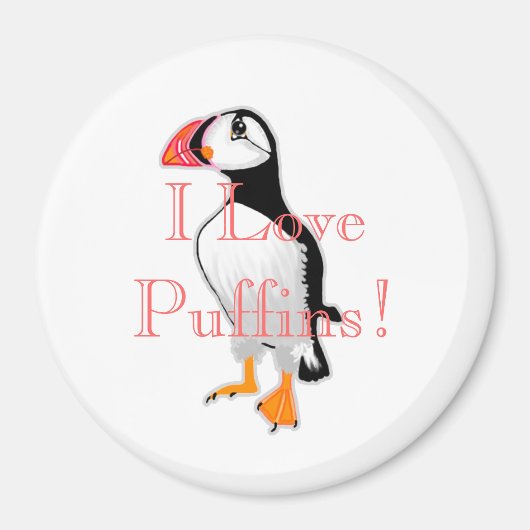 Aimant J'Aime Les Puffins ! (Devant)