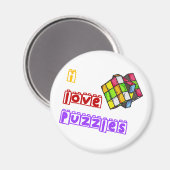 Aimant J'aime les puzzles (Recto/Verso)