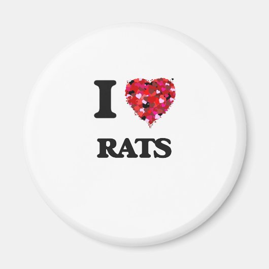 Aimant J'aime les rats (Devant)