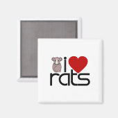 Aimant J'aime les rats (Recto/Verso)