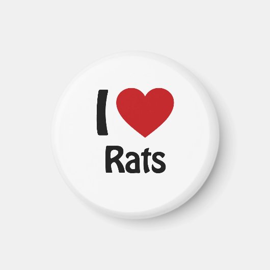 Aimant J'aime les rats (Devant)