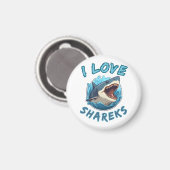 Aimant J'aime les requins Fisher (Recto/Verso)
