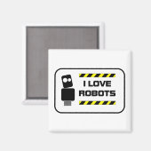 Aimant J'aime les robots (Recto/Verso)