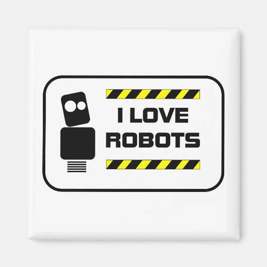 Aimant J'aime les robots (Devant)
