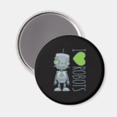 Aimant J'aime les robots (Recto/Verso)