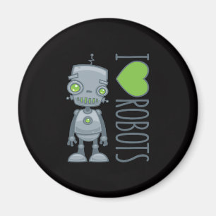 Aimant J'aime les robots