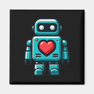 Aimant J'aime les robots Vêtements de la Saint-Valentin h