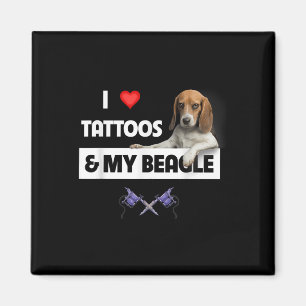 Aimant J'Aime Les Tatouages Et Mon Chien Beagle Tatouage
