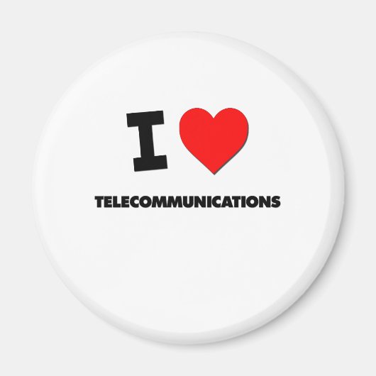 Aimant J'aime les télécommunications (Devant)