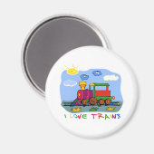 Aimant J'aime les trains (Recto/Verso)