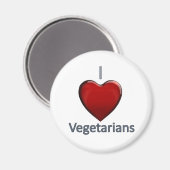 Aimant J'aime les végétariens (Recto/Verso)