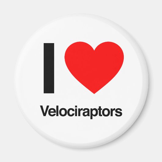 Aimant j'aime les vélocirapaces (Devant)