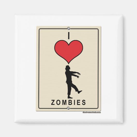Aimant J'aime les zombies (Devant)