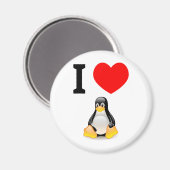 Aimant J'aime Linux (Recto/Verso)