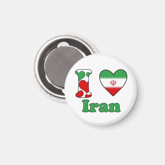 Aimant J'aime l'Iran (Recto/Verso)