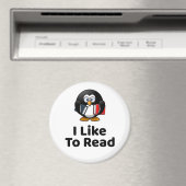 Aimant J'Aime Lire Penguin Lecture Drôle (In Situ (Lave-vaisselle))