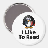 Aimant J'Aime Lire Penguin Lecture Drôle (Recto/Verso)
