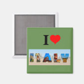 Aimant J'aime l'Italie (Recto/Verso)