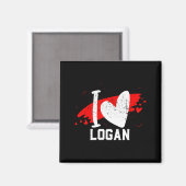 Aimant J'aime Logan J'adore Logan (Recto/Verso)